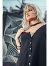 Mini black street wear style dress for women 